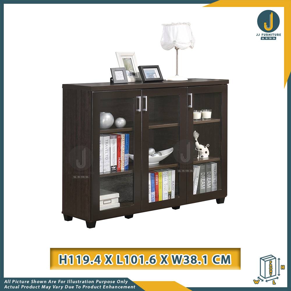 JOYA Low Display & Bookshelf with 3 Doors JJ Furniture Online